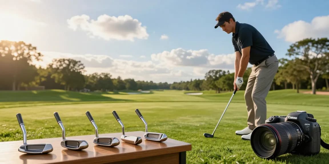 Ulasan putter terbaru dari https://puttperfection.com/putter-reviews menampilkan penggemar golf di lapangan hijau, fokus pada pukulan sempurna.