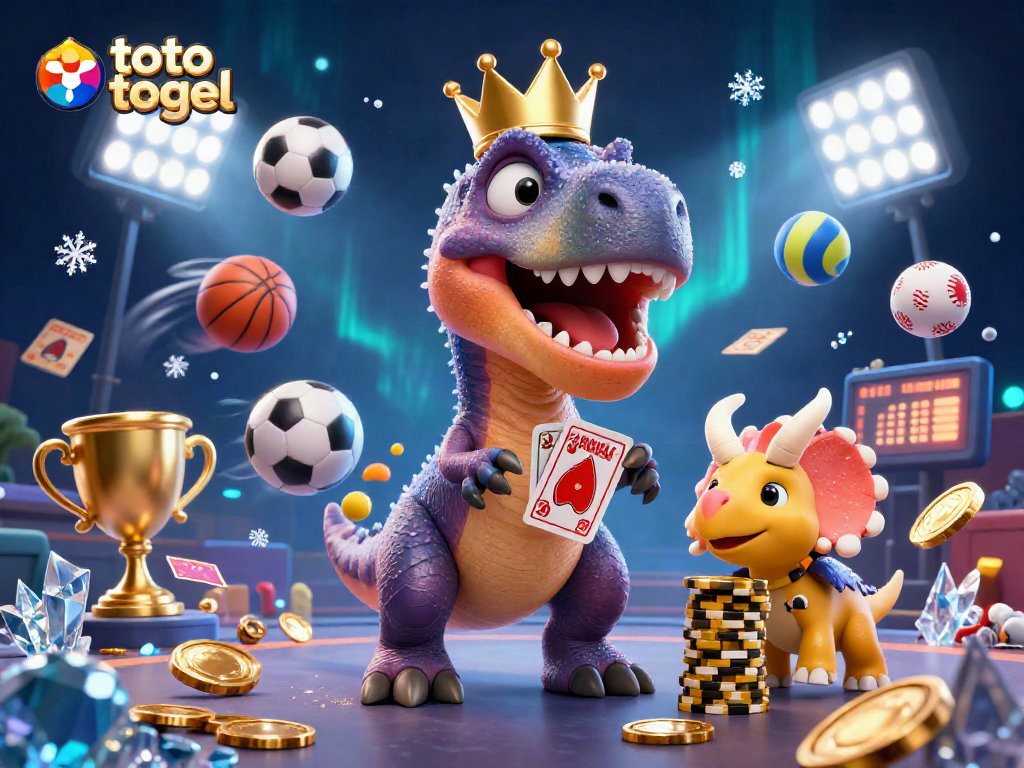 Engage with toto togel and dynamic gambling elements in a vibrant casino illustration!
