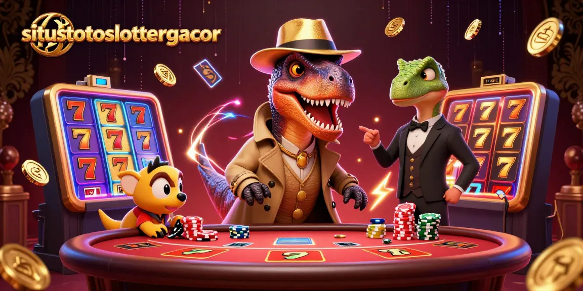 Experience thrilling gameplay at situstotoslottergacor with a velociraptor counter and casino elements.
