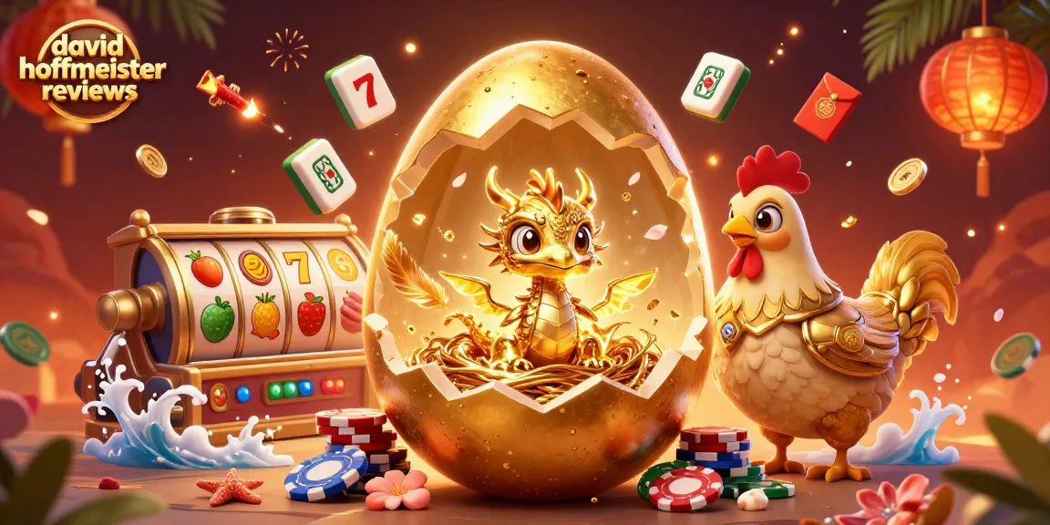 Experience exciting gaming action in this vibrant illustration of david hoffmeister reviews with golden dragon and slot reels.