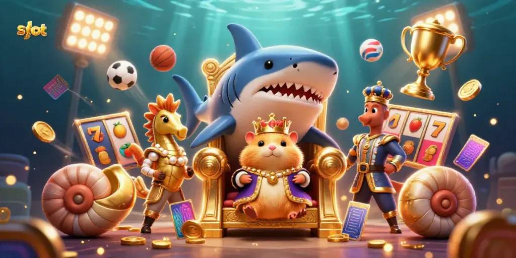 Slot menarik dengan raja hamster dan penjaga berkuda seahorse di kasino digital.