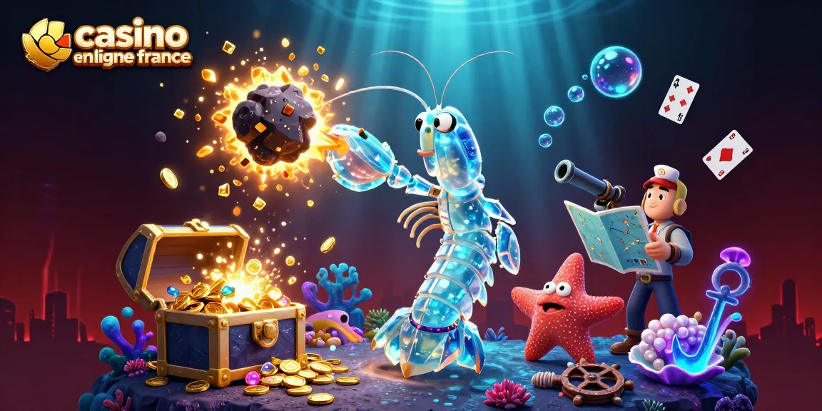Vivez l'expérience du casino en ligne France avec cette illustration dynamique d'un samouraï et une étoile de mer.