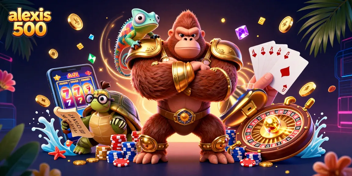 Immerse in action with alexis 500 featuring vibrant 3D casino characters and colorful gaming elements.