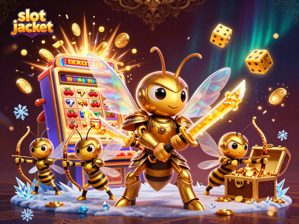 Experience thrilling wins with slot jackpot in this vibrant 3D casino scene.