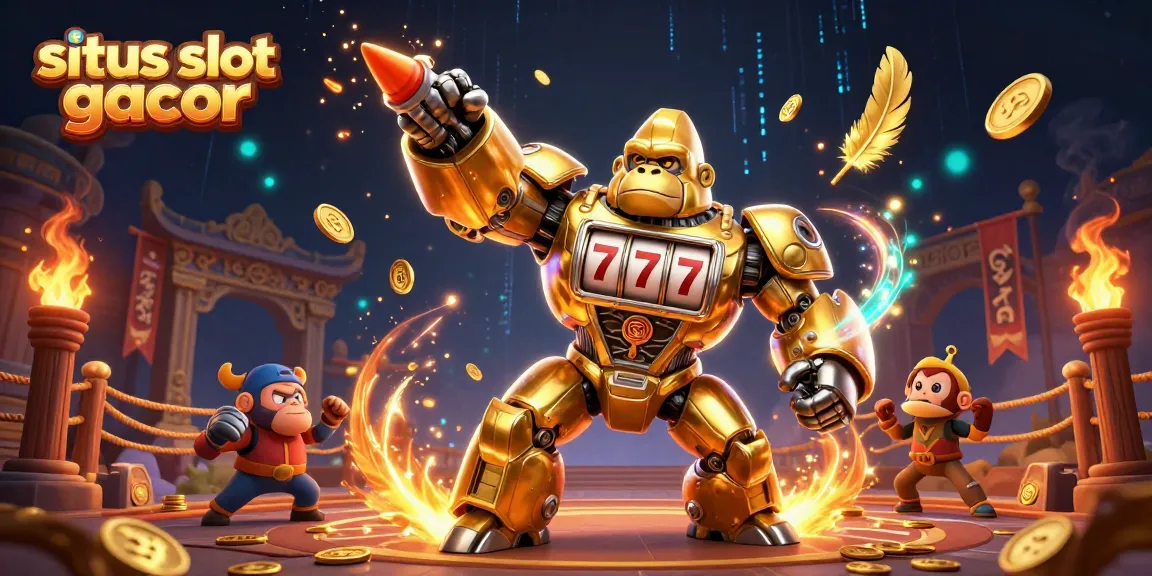 Experience the excitement of situs slot gacor with a striking mech-themed jackpot scene.