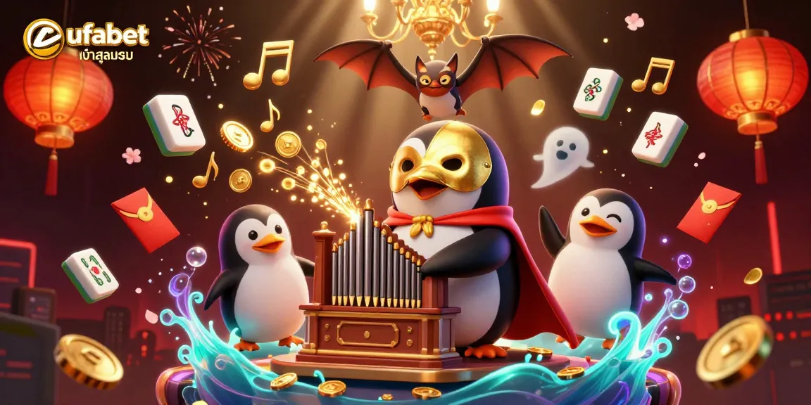 Experience ufabet เข้าสู่ระบบ as the phantom penguin brings fortune through a magical scene filled with gold