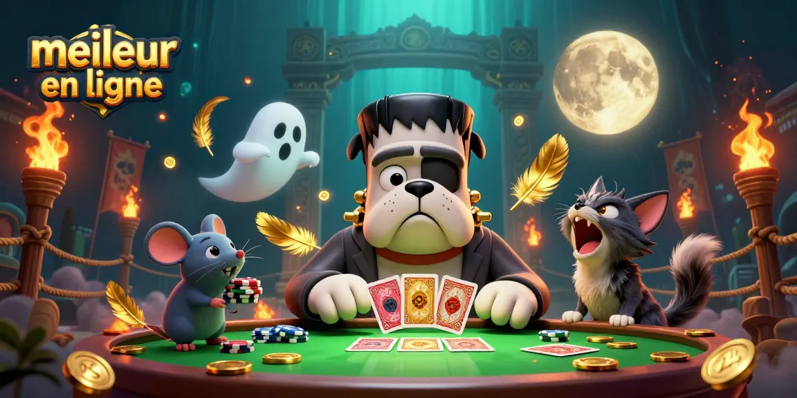Jouez au meilleur casino en ligne avec ce bulldog Frankenstein unique, alliant plaisir et frissons.