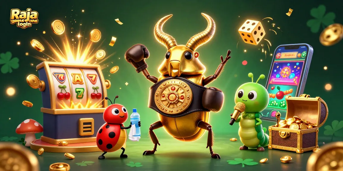 Engage with the exciting Raja game login scene featuring vibrant casino elements and playful characters.