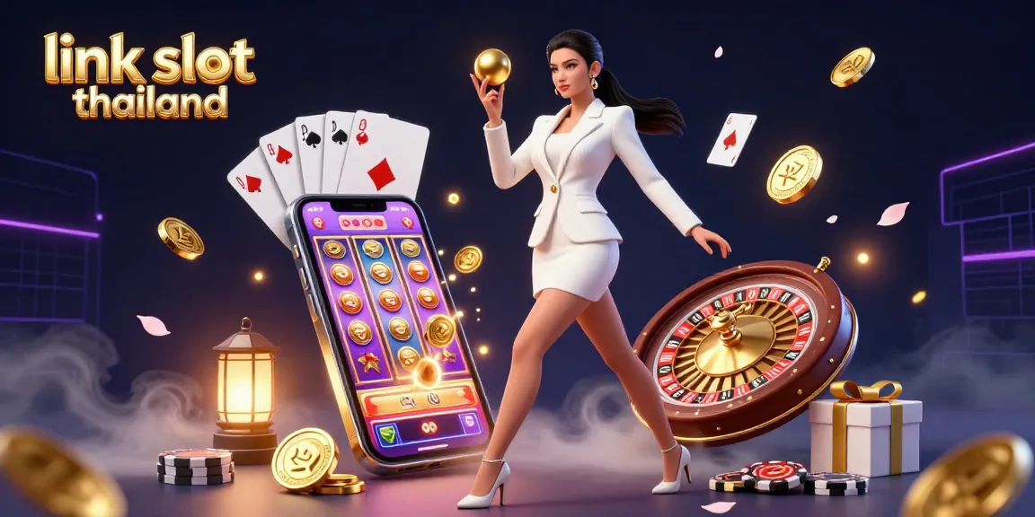 Experience thrilling gameplay with link slot thailand through an immersive digital casino scene showcasing vibrant slot games and luxurious elements.