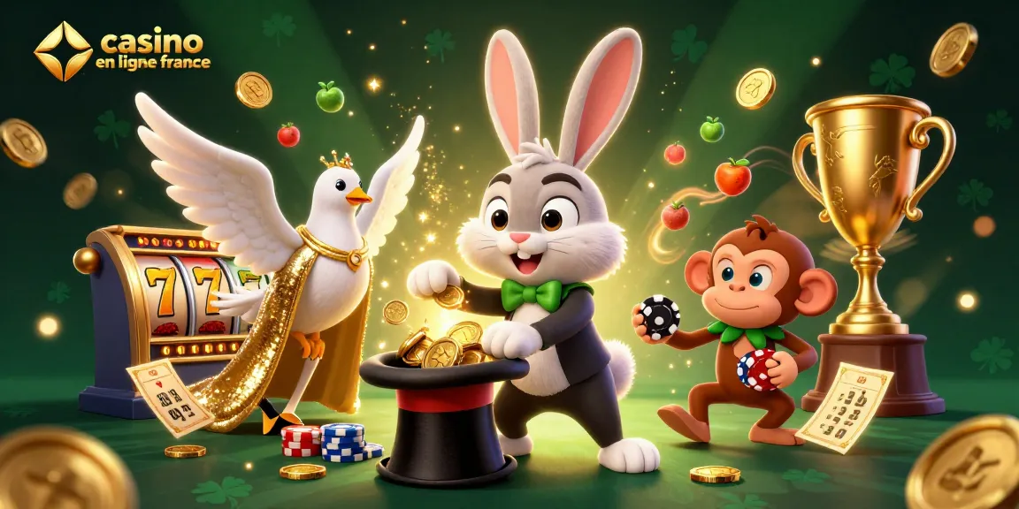 Stratégies gagnantes et excitation au casino en ligne France avec des personnages magiques et des éléments dynamiques de jeux de machines à sous.
