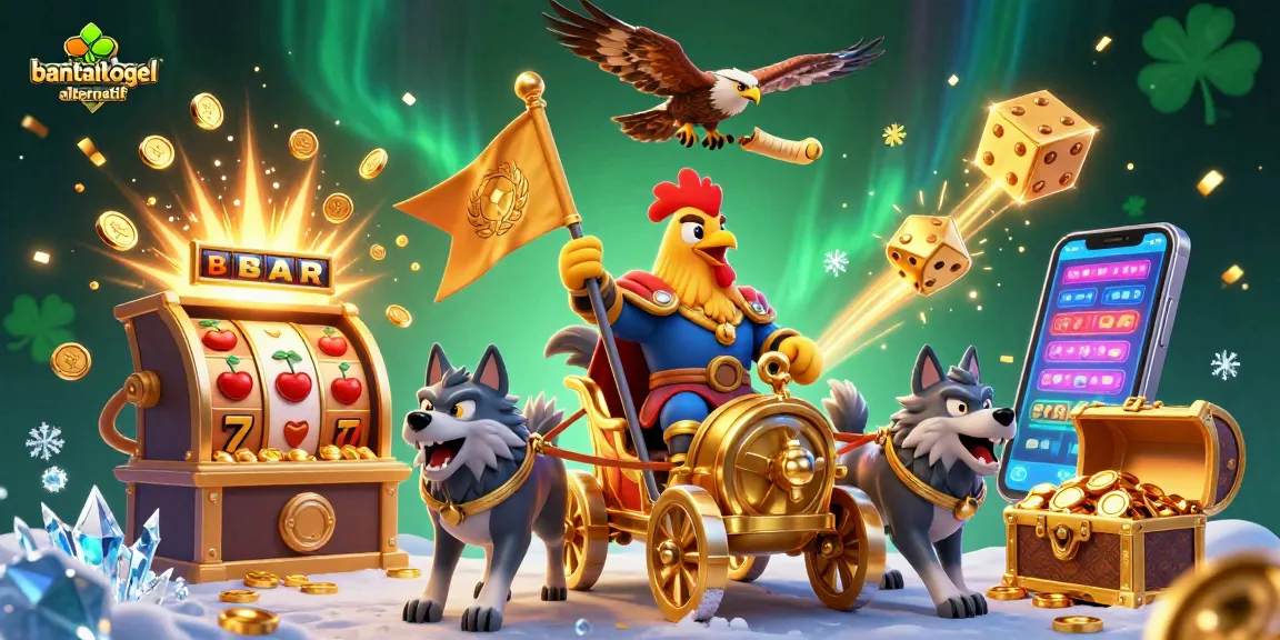 Experience exciting gameplay with bantaitogel alternatif, featuring vibrant illustrations of casino slots and characters.