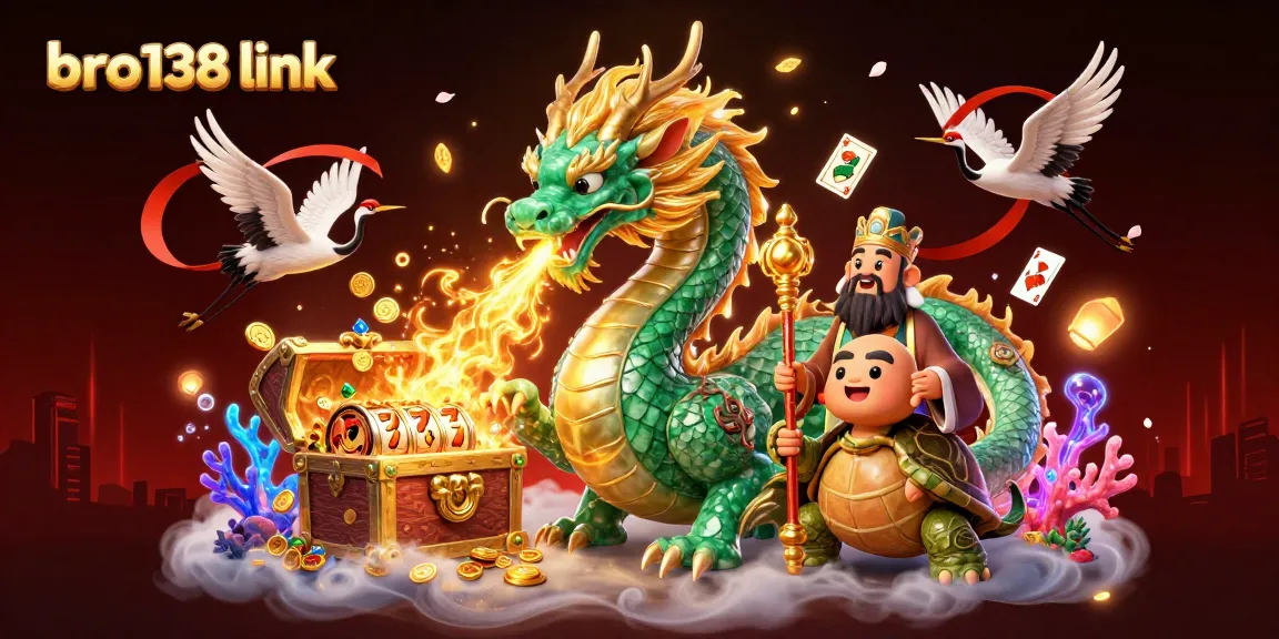 Engage with immersive gameplay at bro138 link, featuring a vibrant scene of slots and lucky symbols.