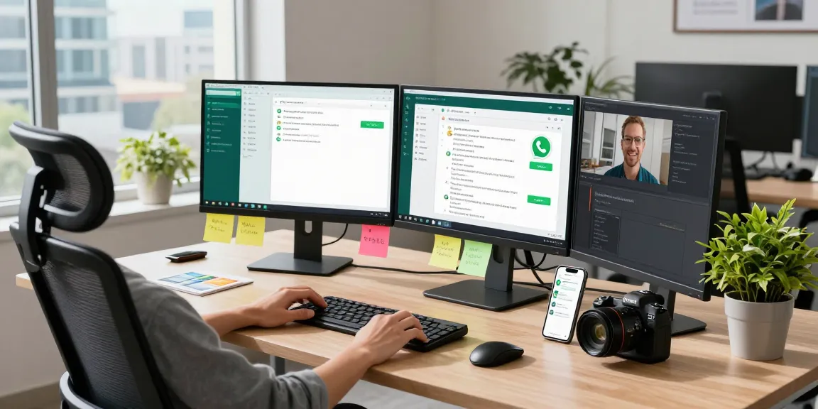 Using WhatsApp網頁版 on a sleek desktop for seamless communication.