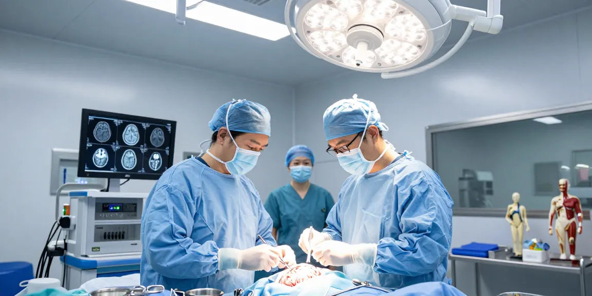 Focused brain surgery in action, highlighting the importance of beyin ameliyatı with advanced medical technology and skilled professionals.