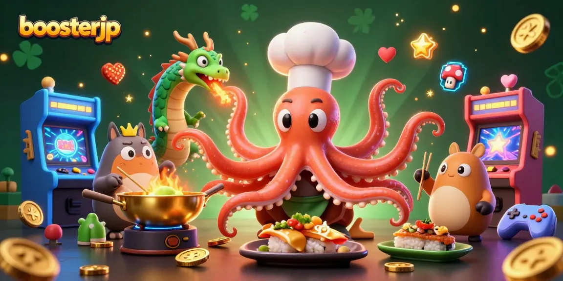 Experience exciting wins with boosterjp in a vibrant casino-themed adventure illustration.