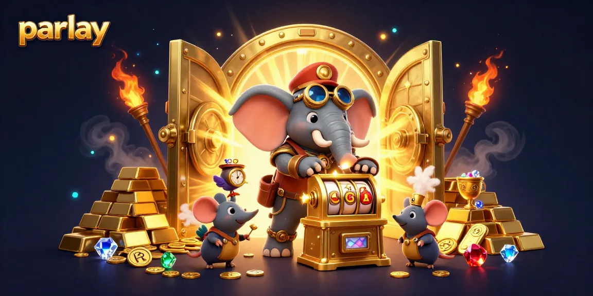 Parlay taruhan bola di NAGAHITAM303 dengan karakter kartun steampunk yang menarik.