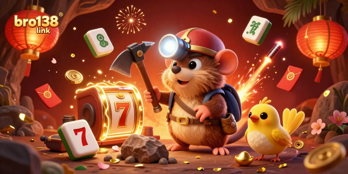 Engage with exciting games at bro138 link, featuring a colorful treasure hunter scene in a casino.