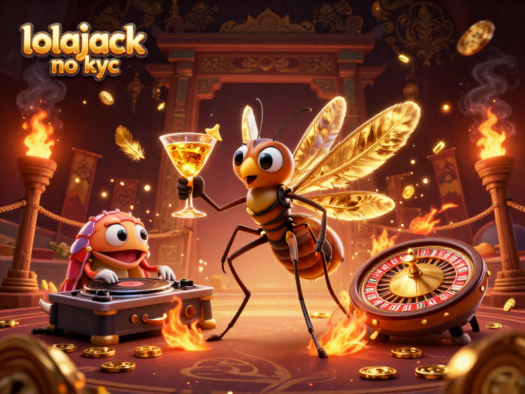 Experience thrilling gameplay with lolajack no kyc, featuring a lively casino mascot and vibrant elements.
