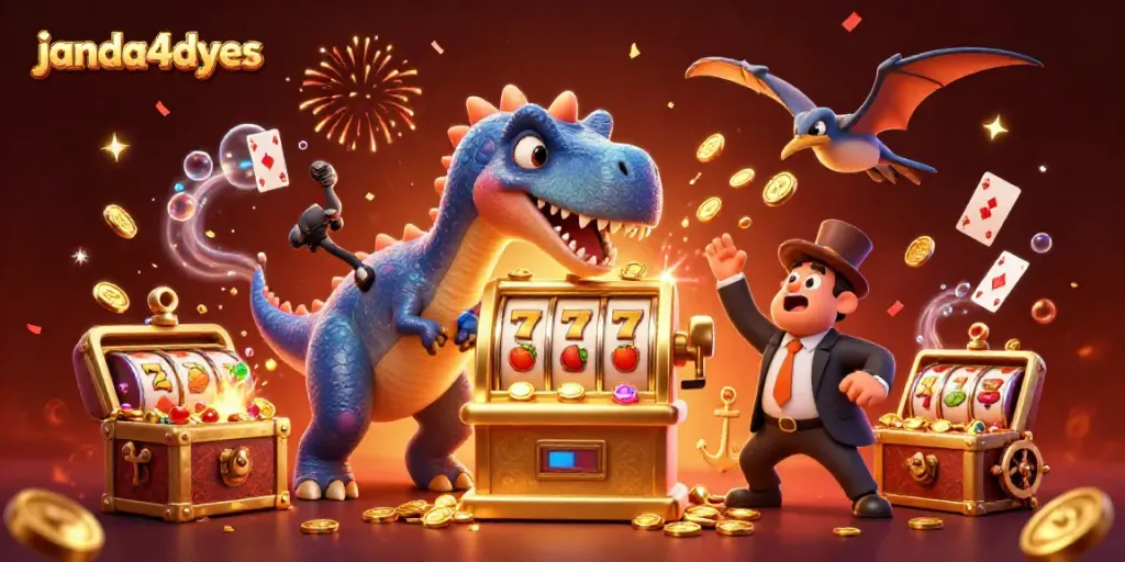 janda4dyes mengalami jackpot dengan dinosaurus dan mesin slot mewah
