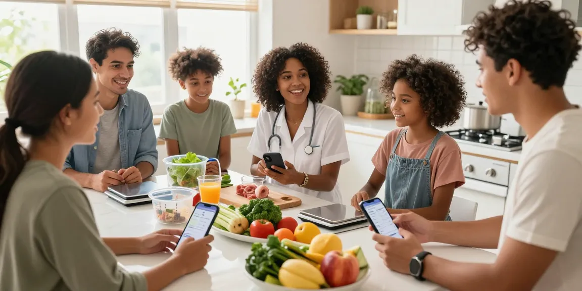 Gathering around to discuss the best macro tracker for healthy meal prep.