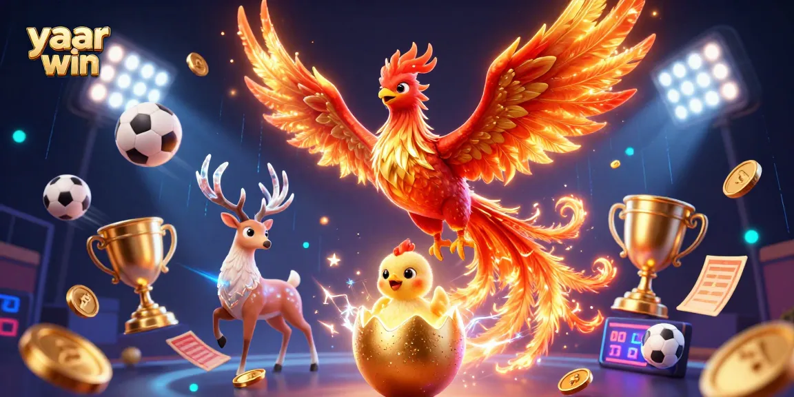 Experience thrilling sports betting with yaar win's dynamic phoenix and sports elements showcasing excitement.