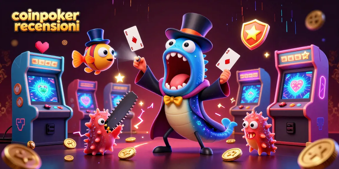Coinpoker recensioni: illustrazione di pesci del mare profondo in un magico atto di poker.