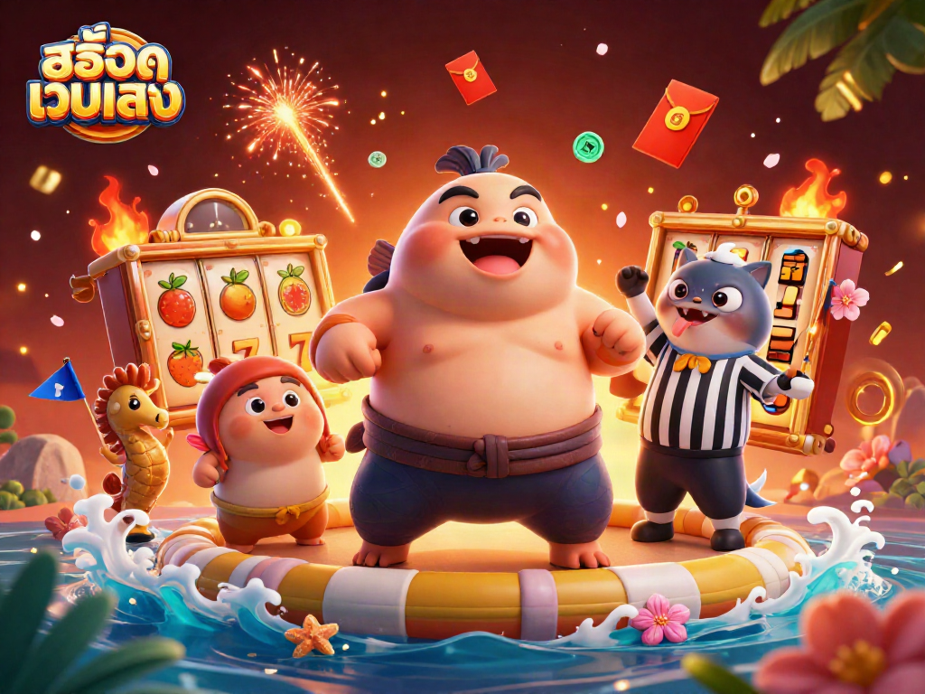 Play unique slot games with สล็อตเว็บตรง amidst a vibrant underwater casino scene.