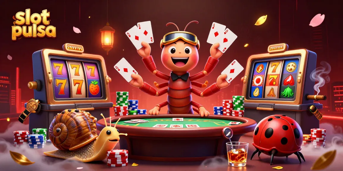 Experience slot pulsa excitement with unique characters in a vibrant casino setting