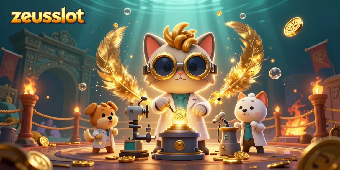 Spin and win with zeusslot's dynamic golden coin adventure in a vibrant casino scene.