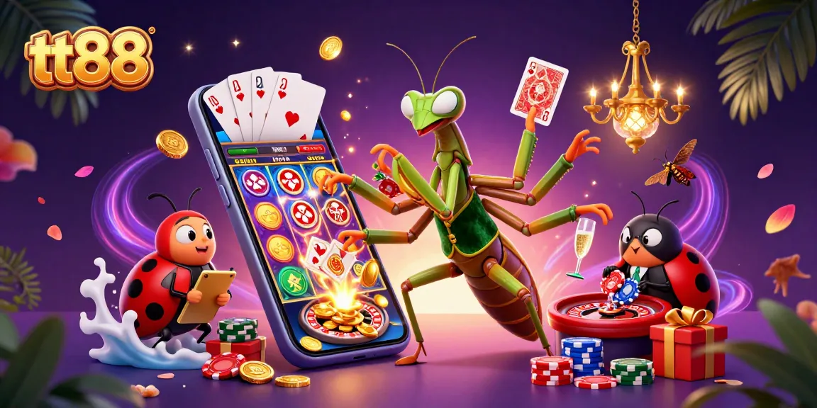 Experience the excitement of tt88 casino with vibrant slot games and dynamic characters in a colorful scene.