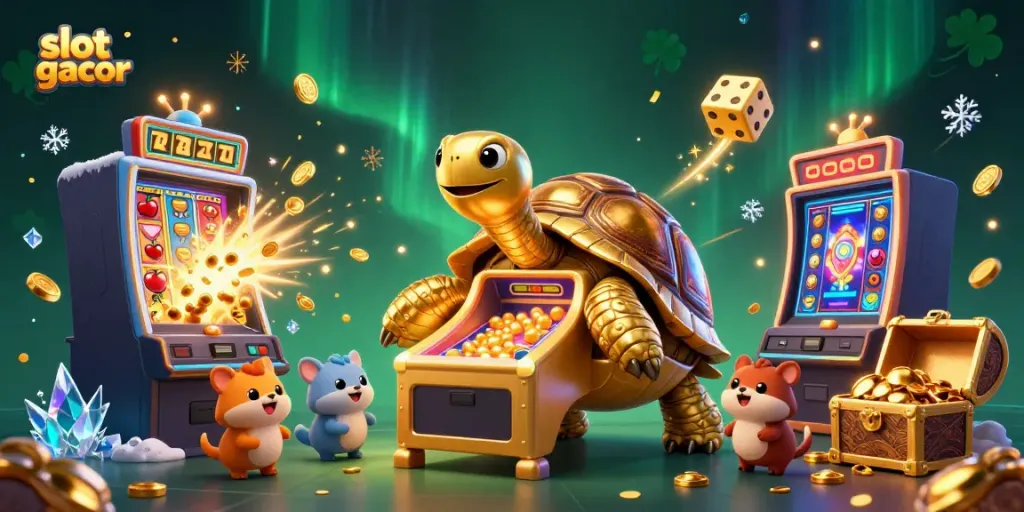 Slot gacor dengan karakter unik dan mesin slot berlimpah koin, memikat para pemain.
