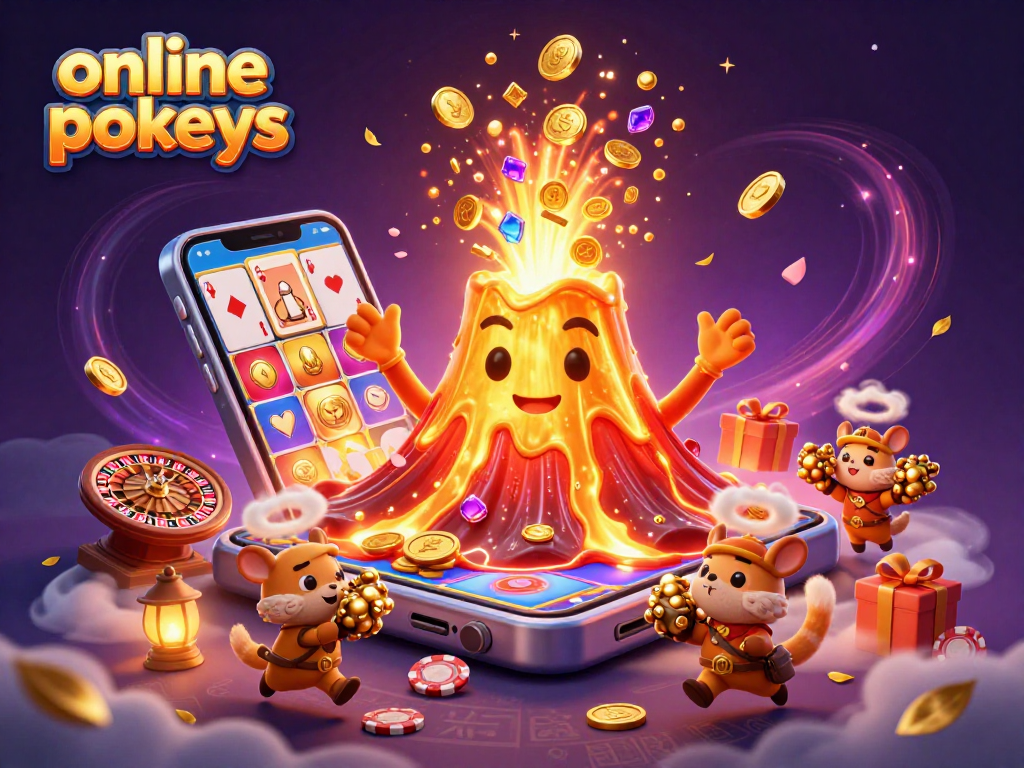 Experience thrilling online pokies action with coins and adventure in this vibrant 3D illustration.