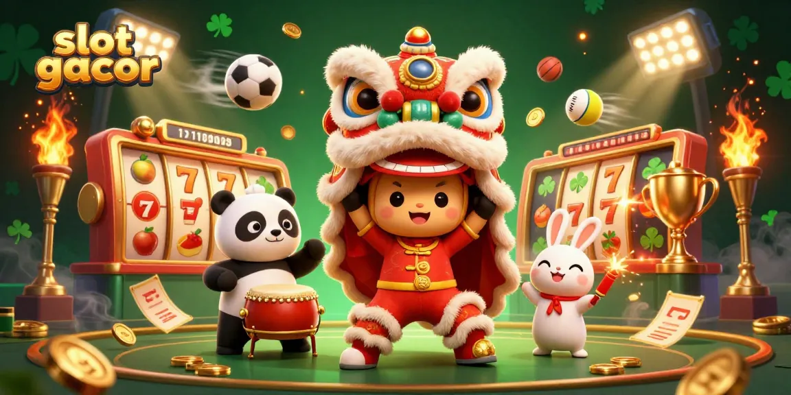 Experience the thrill of slot gacor slots with lucky symbols and vibrant casino characters.