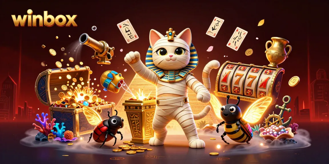 Winbox captivates players with thrilling slot adventures and vibrant gaming elements in a dynamic casino scene.