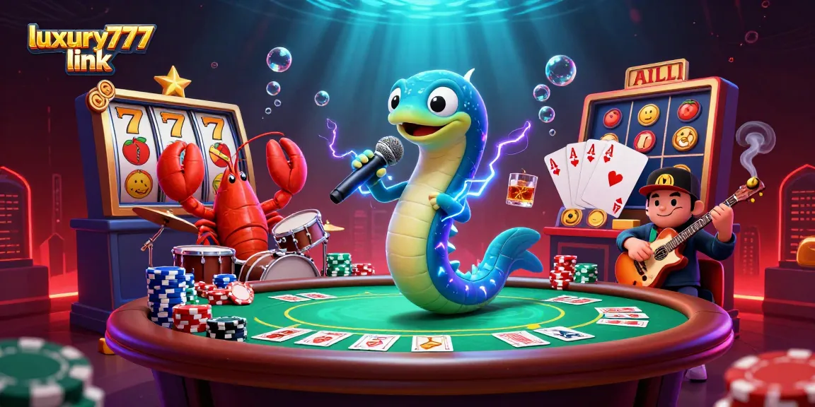 Experience the vibrant underwater casino with luxury777 link featuring an electric eel DJ and dynamic game elements.