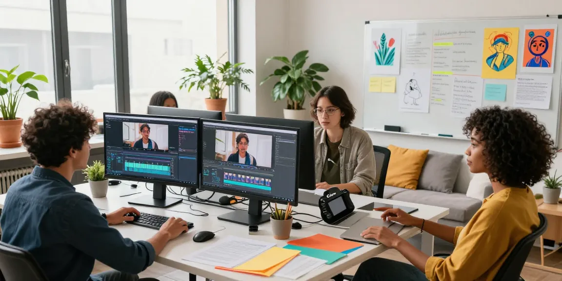 Collaborative content creators using Seedance 2.0 in a vibrant workspace.