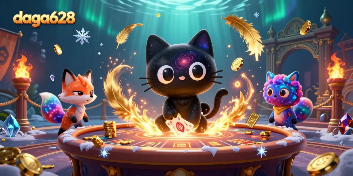 daga628 captures the excitement of online cockfighting, showcasing a vibrant cosmic casino scene.