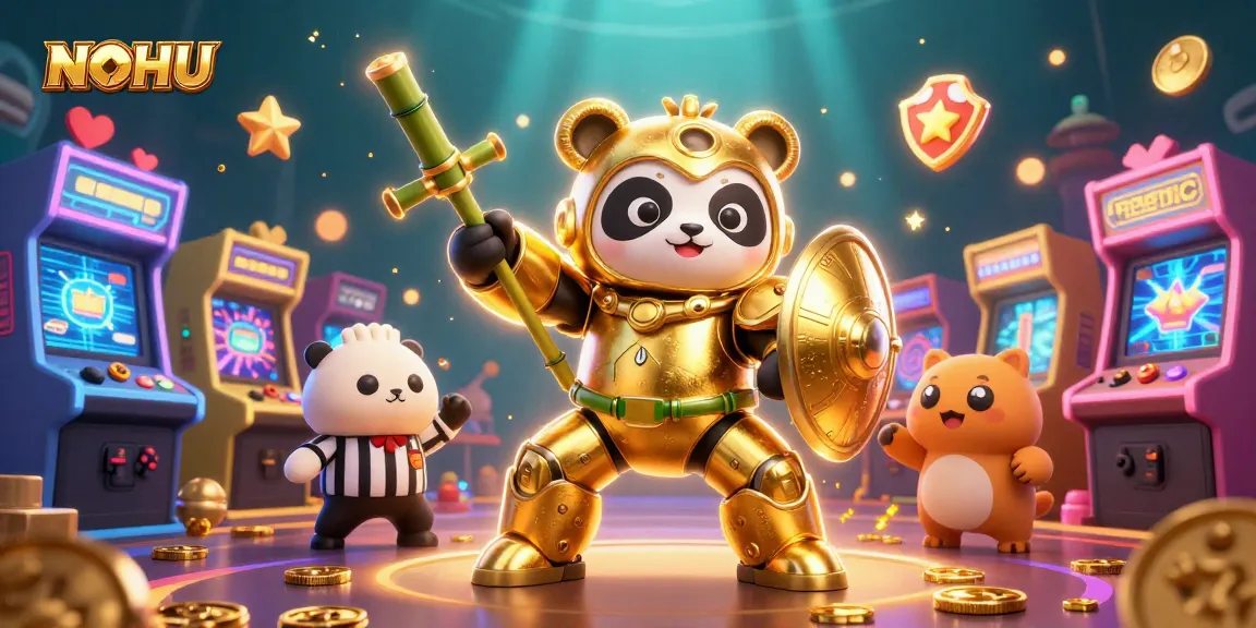 Engage with the NOHU casino experience featuring dynamic gaming scenes and colorful elements.