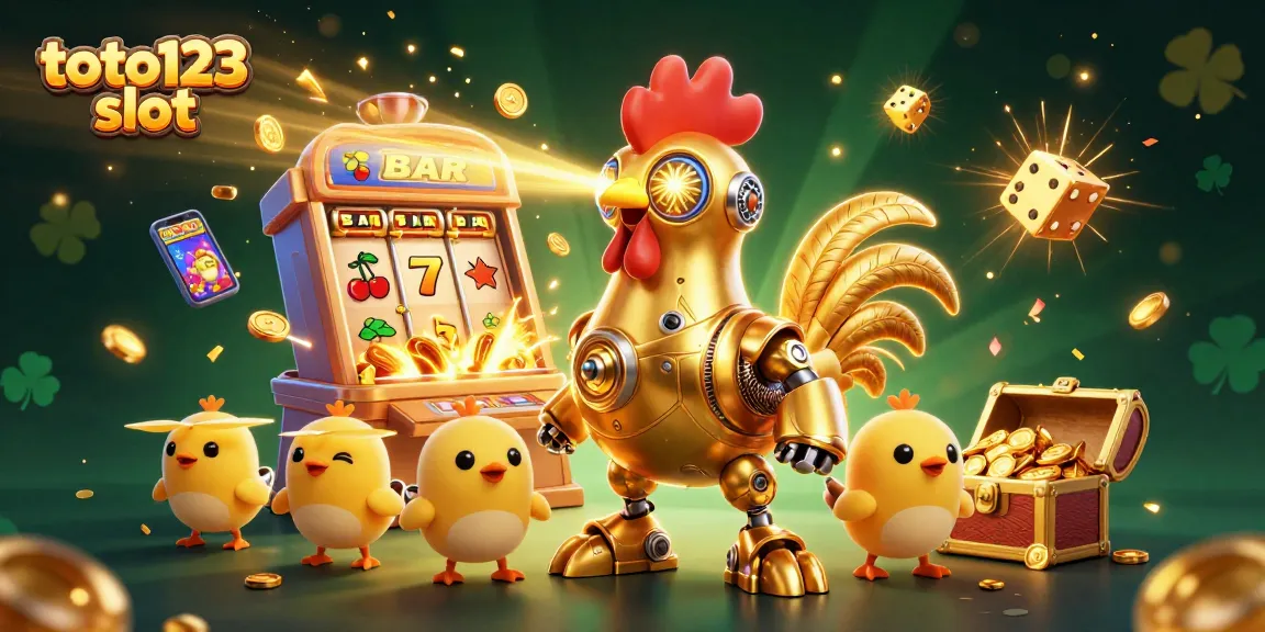 Experience thrilling wins with toto123 slot in a vibrant 3D casino art scene.