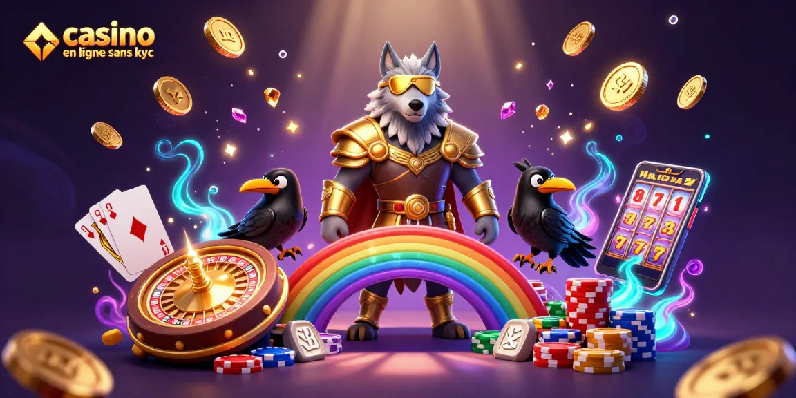 Jouer dans un casino en ligne sans KYC avec des personnages mythologiques et des éléments vibrants.