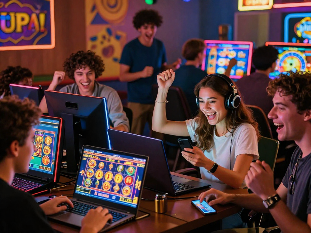 excited players enjoying login togel while celebrating a big jackpot win in an engaging online gaming environment